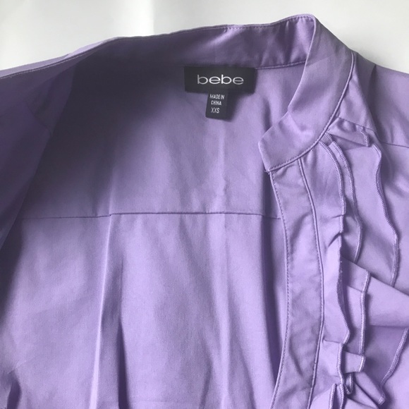 Lot of FOUR ruffled Bebe button-up blouses, XXS - Picture 6 of 9